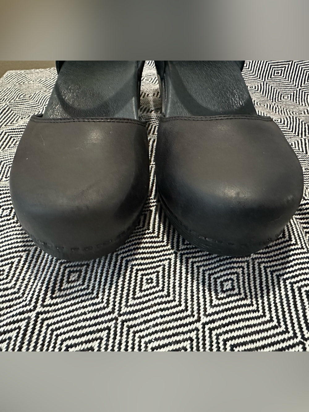 Dansko Makenna Black Leather Mary Jane Studded Heel Clogs Size 42 Comfort - Picture 15 of 16